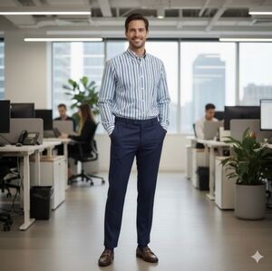 The Echo Unlimited The Classic Woven Shirt Blue Stripe Button Down Size Large